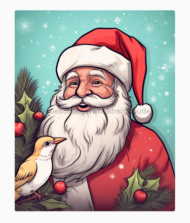 Christmas Sign, Santa Sign, DCO-00186, Sign For Wreath, 8x10